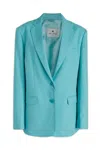 Etro Cotton Blend Jacquard Blazer With Paisley Pattern In 0255