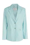 Etro Jacquard Cotton Blend Jacket With Paisley Pattern In 250