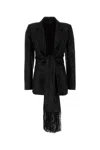 Etro Jacquard Blazer With Belted Waist And Fringed Detail In N0000