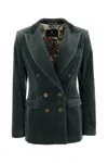 Etro Light Blue Cotton Blazer In Gray