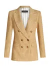 Etro Slub-texture Double-breasted Tailored Blazer In Beige