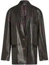 Etro Single-breasted Nappa-leather Jacket In Black