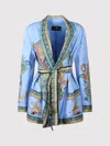 Etro Silk Twill Dressing Gown Jacket Jackets Blue In Blue