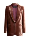 Etro Silk-blend Velvet Straight-cut Blazer In Brown