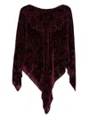 Etro Paisley Silk-blend Velvet Poncho In Burgundy
