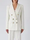 Etro Slub-texture Double-breasted Tailored Blazer In Bianco