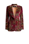 Etro Velvet Floral Pattern Long Sleeves Jacket In Multi