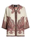 Etro Embroidered Paisley Trim Jacket In Multi