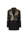 Etro Embroidered Wool And Cashmere Blend Jacket With Double-breasted Closure In Multicolor