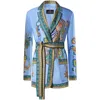 Etro Silk Twill Dressing Gown Jacket Jackets Blue In Blue