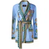 Etro Silk Twill Dressing Gown Jacket Jackets Blue In Blue