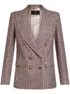 Etro Houndstooth-pattern Double-breasted Jacket In Multicolor