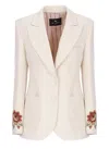 Etro Blazer With Embroidery In Neutral