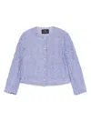 Etro Scalloped Corded Lace Jacket In Purple
