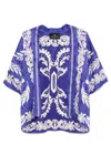 Etro Floral Jacquard Kesa Robe In Stampa F.do Blu
