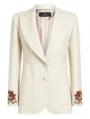 Etro Cool Wool Jacket With Embroidery In Neutral