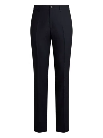 Etro Jacquard Animal-motif Trousers In Blue