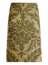 Etro Jacquard Floral Basket Weave Wool Skirt In Green