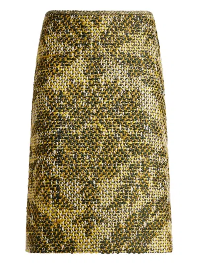 Etro Jacquard Basketweave Skirt In Green