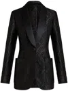 Etro Jacquard Paisley Shawl Lapel Jacket In Black
