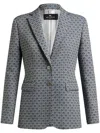 Etro Jacquard Blazer In Blue