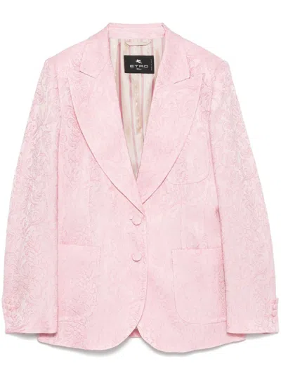 Etro Jacquard Blazer In Pink