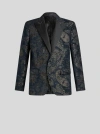 Etro Peak-lapel Jacquard Blazer In Black