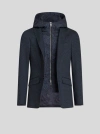 Etro , Jacquard Blazer With Hood, Man, Navy Blue, Size 62 In Navy Blue