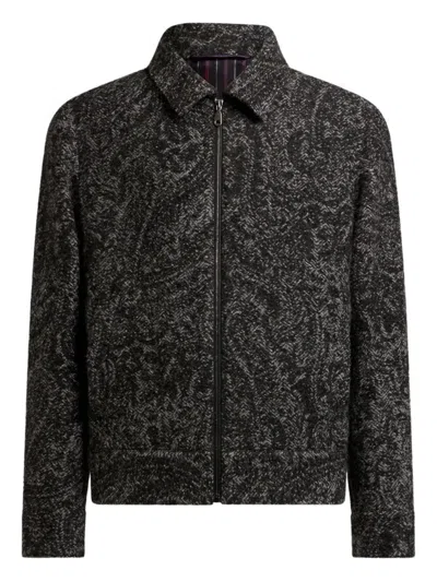 Etro Jacquard Bomber Jacket In Black