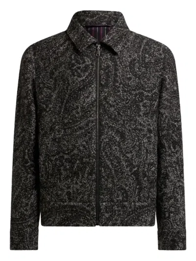 Etro Jacquard Bomber Jacket In Black