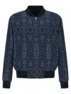 Etro Jacquard Bomber Jacket Casual Jackets And Parka In Blue