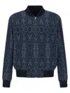 Etro Jacquard Bomber Jacket Casual Jackets And Parka In Blue