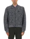 Etro Jacquard Bomber Jacket Featuring Paisley Pattern In Gray