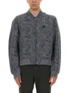 Etro Jacquard Bomber Jacket Featuring Paisley Pattern In Gray