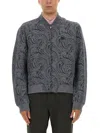 Etro Jacquard Bomber Jacket Featuring Paisley Pattern In Gray