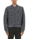 Etro Jacquard Bomber Jacket Featuring Paisley Pattern In Gray
