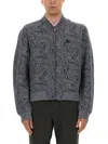 Etro Jacquard Bomber Jacket Featuring Paisley Pattern In Gray