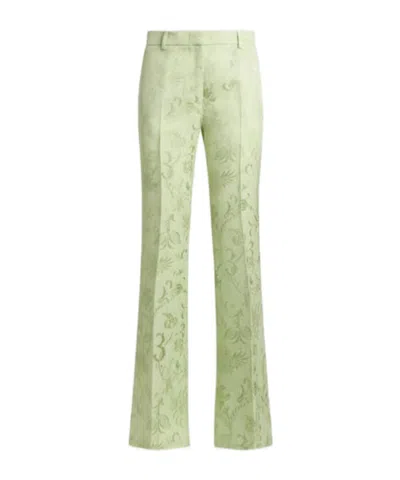 ETRO JACQUARD BOOTCUT TROUSERS WITH FLORAL MOTIF