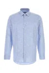 Etro Light Blue Jacquard Shirt In Blue