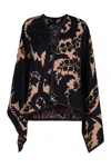 Etro Paisley-print Reversible Cape In Blue