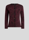 Etro , Jacquard-cardigan Mit Paisley-foliage-motiv, Damen, Bordeaux, Grösse 50 In Burgundy