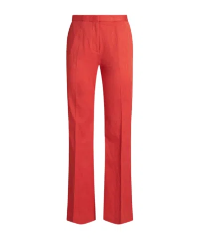 Etro Jacquard Casual Pants In Red