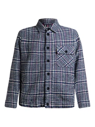 Etro Jacquard Check Jacket In Blue