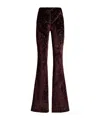 Etro Flared Trousers With Jacquard Effect In Burgundy
