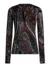 Etro Jacquard Chenille Sweater With Paisley Pattern In Multi