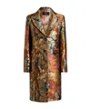 Etro Brocade Single-breasted Coat In Brown
