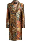 Etro Brocade Single-breasted Coat In Neutrals
