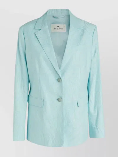ETRO JACQUARD COTTON BLEND JACKET WITH PAISLEY PATTERN