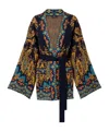 Etro Jacquard Cotton-blend Wrap Cardigan In Black