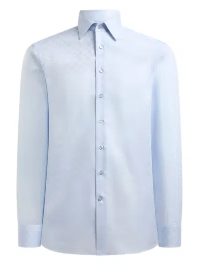Etro Floral Jacquard Shirt In Blue